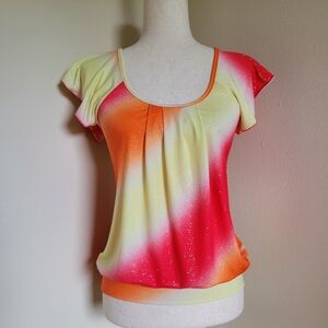 Topia | Y2K Striped Glitter Top